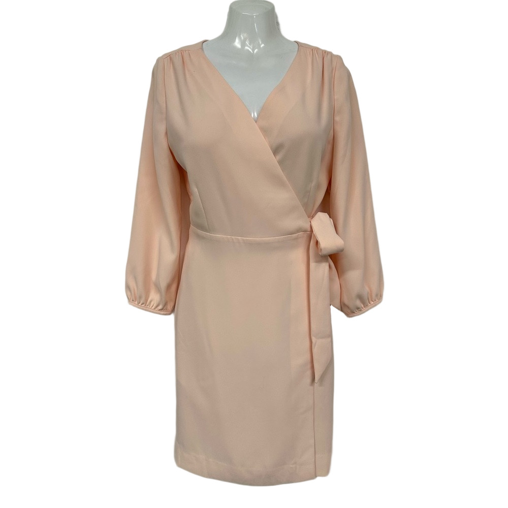 JCrew Wrap Dress Size 8 NWT Blush Pink Long Sleeve Brunch Wedding Guest Dress